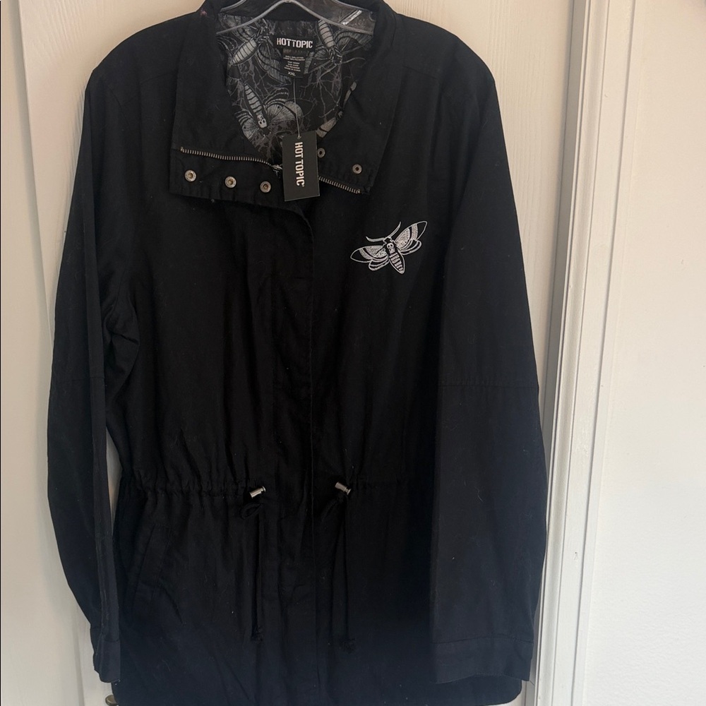 Hot Topic Black and White Moth Print Jacket